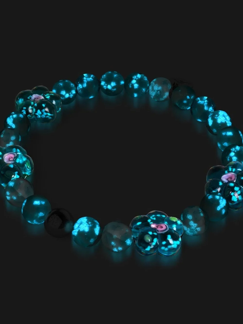🆕️ NOGU Lagoon Magnolias Firefly Glass Flower Bracelet